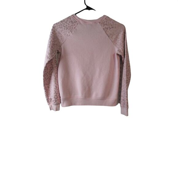 Athletic Works Pink Leopard Pink Sleeved Sweatshirt - Picture 2 of 3